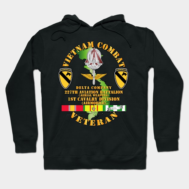 Vietnam Combat Cavalry Veteran w D Co - WPNS - 227th AVN Bn - 1st Cav Div Hoodie by twix123844